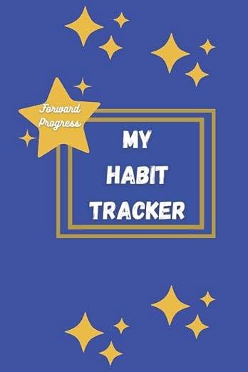 Front cover of blue My Habit Tracker book.